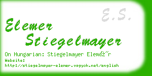 elemer stiegelmayer business card